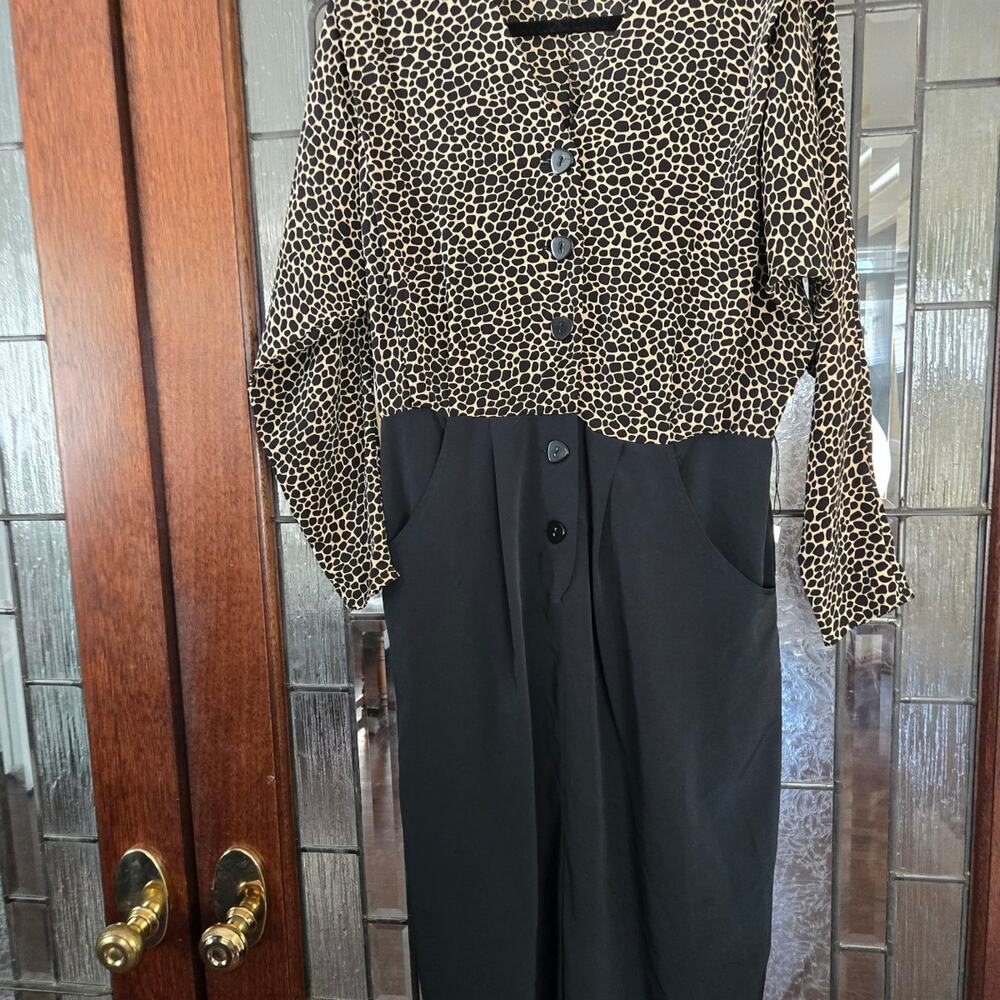 Sunshine Starshine Leopard Print Top Black Dress – Size 12